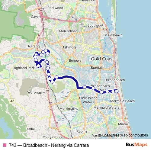 743 bus Line Map