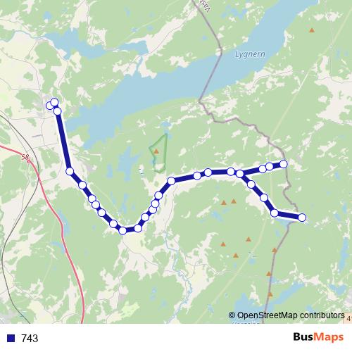 743 bus Line Map