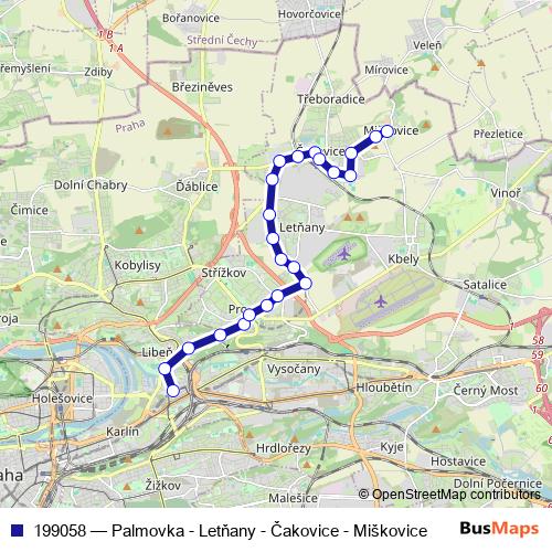 199058 trolleybus Line Map