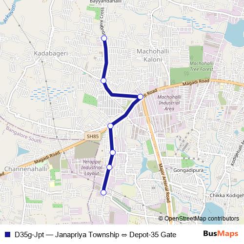D35g-Jpt bus Line Map