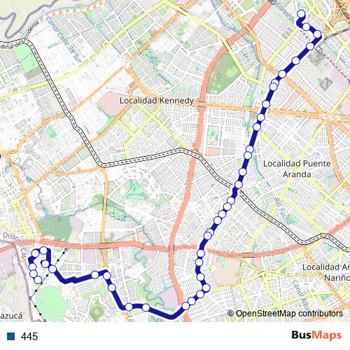 445 bus Line Map