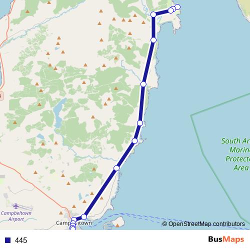 445 bus Line Map