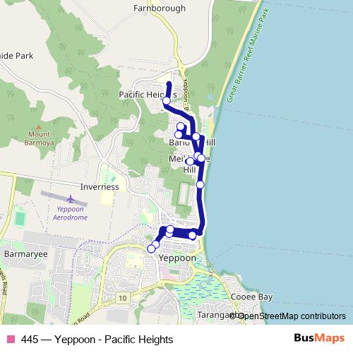 445 bus Line Map