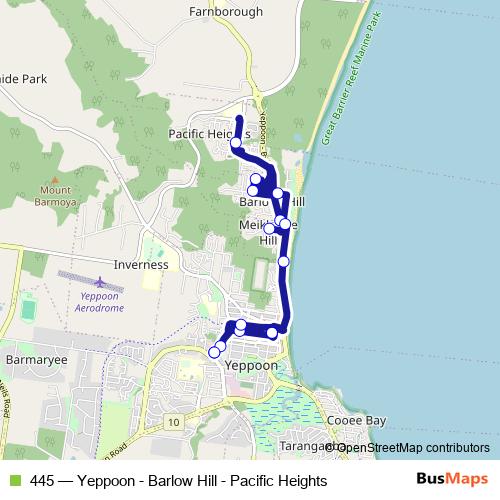 445 bus Line Map