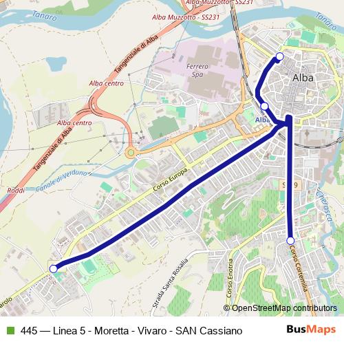 445 bus Line Map