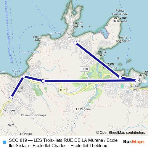 SCO 819 bus Line Map