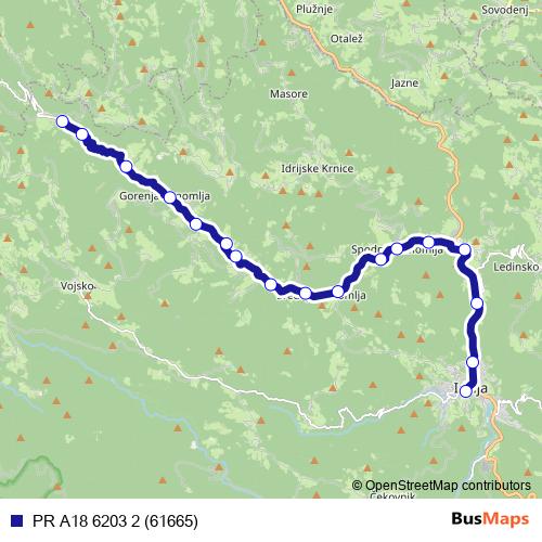 PR A18 6203 2 (61665) bus Line Map