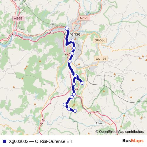 Xg603002 bus Line Map