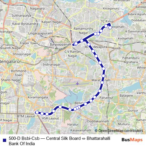 500-D Bsbi-Csb bus Line Map