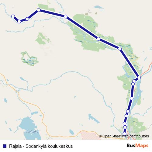 Rajala - Sodankylä koulukeskus bus Line Map