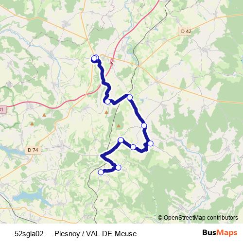 52sgla02 bus Line Map