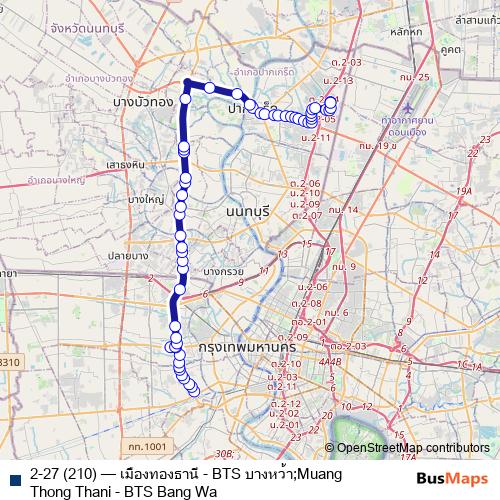 2-27 (210) bus Line Map
