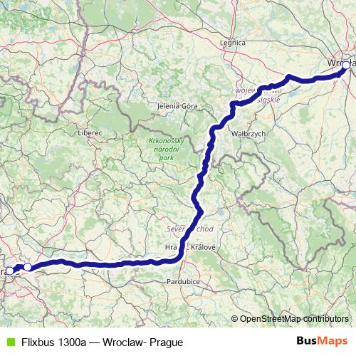 Flixbus 1300a bus Line Map