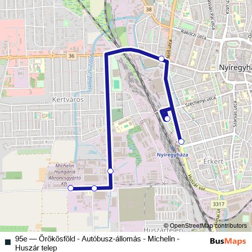 95e bus Line Map