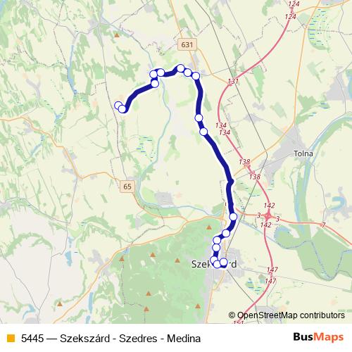 5445 bus Line Map