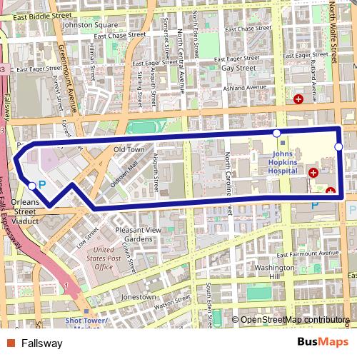 Fallsway bus Line Map