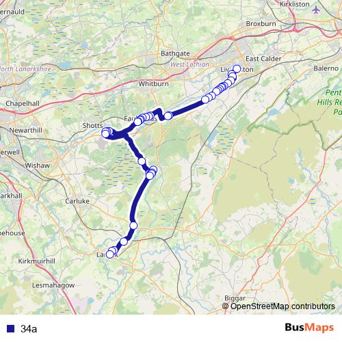 34a bus Line Map