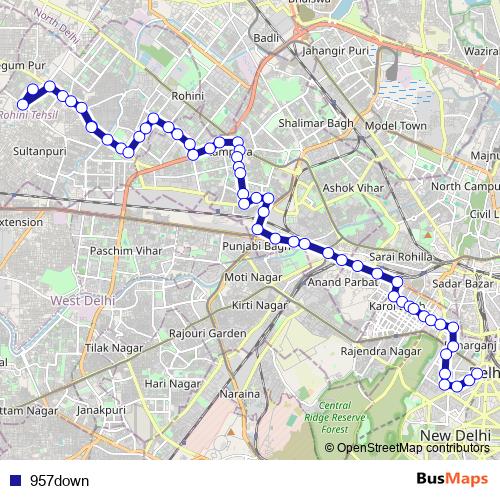 957down bus Line Map