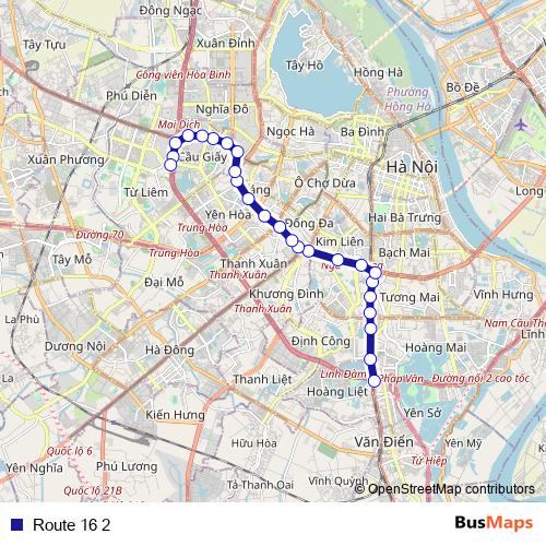 Route 16 2 bus Line Map