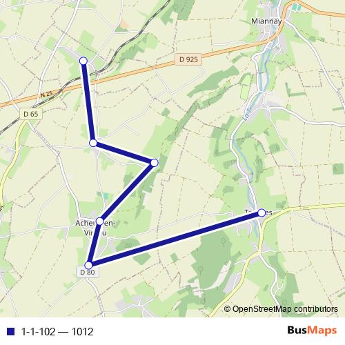 1-1-102 bus Line Map
