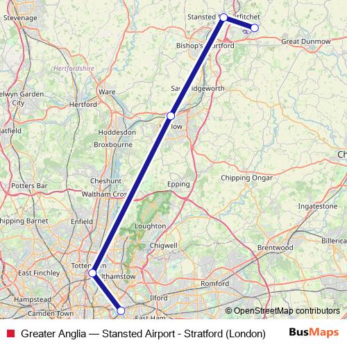 Greater Anglia Route: Stops, Schedules & Maps - Stratford (London ...