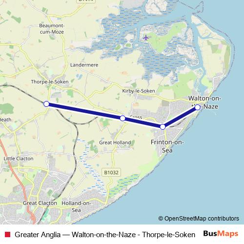 Greater Anglia rail Line Map