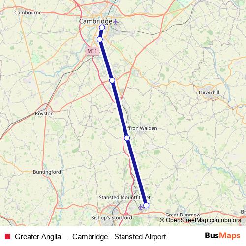 Greater Anglia rail Line Map
