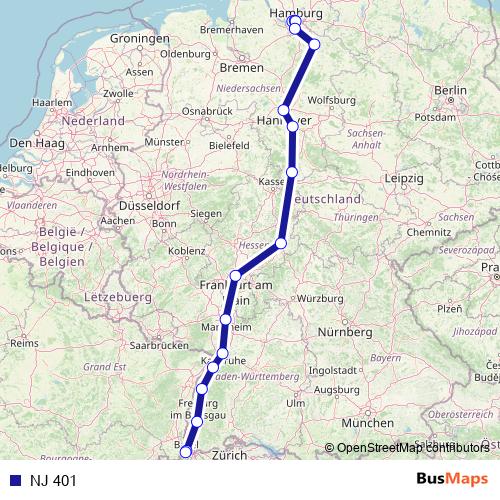 NJ 401 rail Line Map