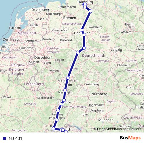 NJ 401 rail Line Map