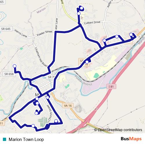 Marion Town Loop bus Line Map