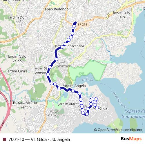 7001-10 bus Line Map