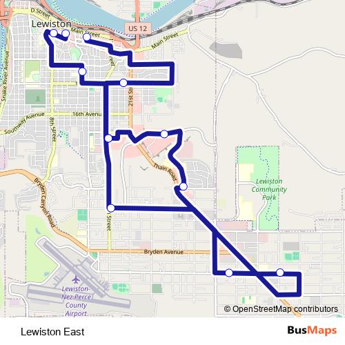 Lewiston East bus Line Map