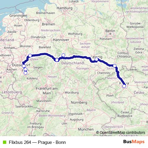 Flixbus 264 bus Line Map