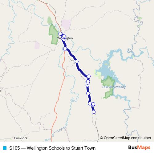 S105 bus Line Map