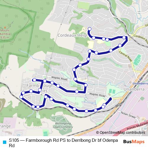S105 bus Line Map