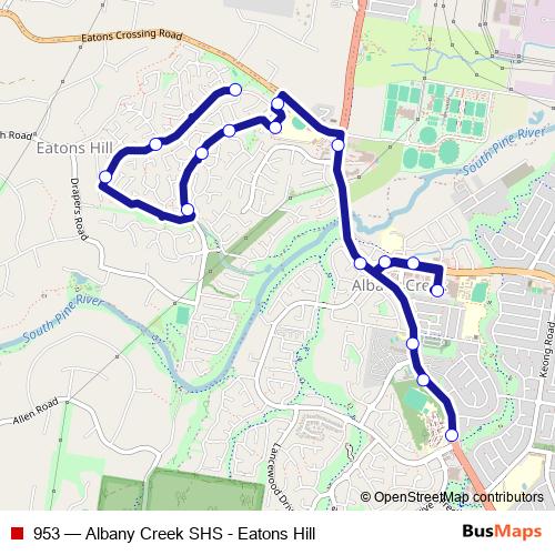 953 bus Line Map