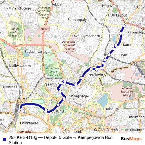 293 KBS-D10g bus Line Map