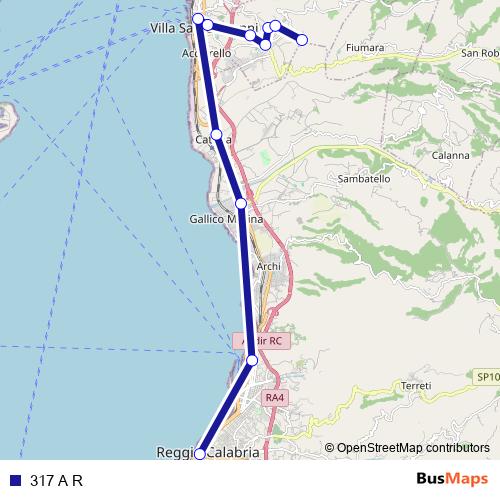 317 A R bus Line Map