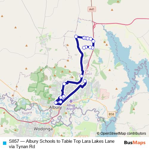 S857 bus Line Map