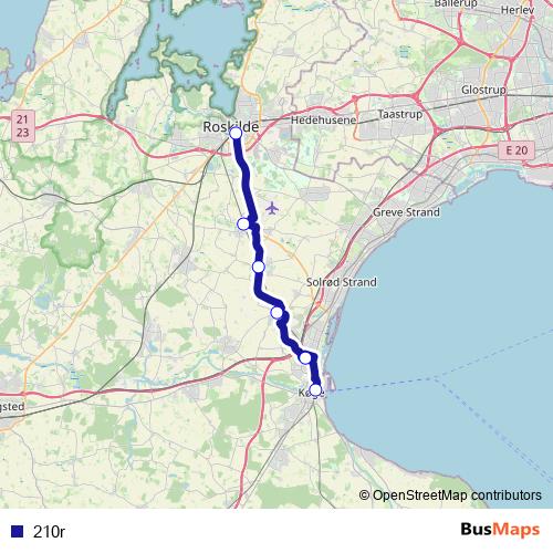210r bus Line Map