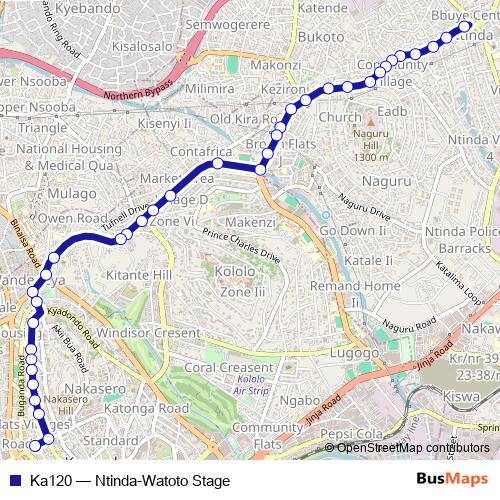 Ka120 bus Line Map