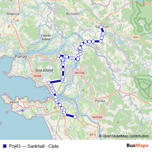 Pnj43 bus Line Map