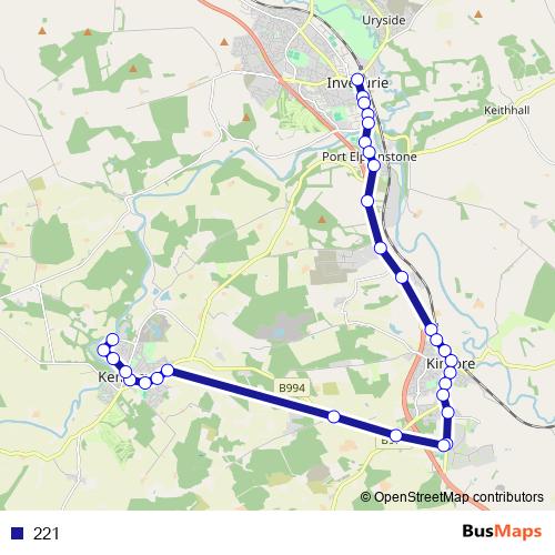 221 bus Line Map
