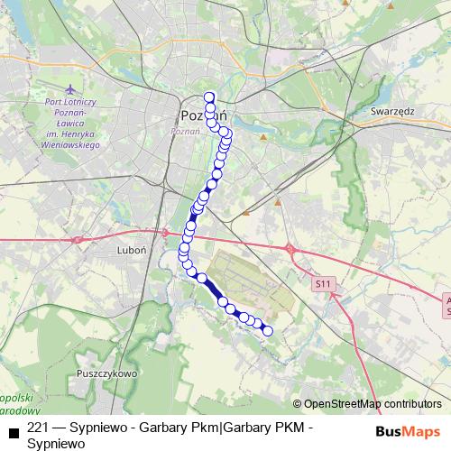 221 bus Line Map