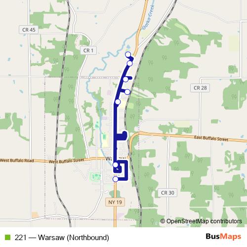 221 bus Line Map