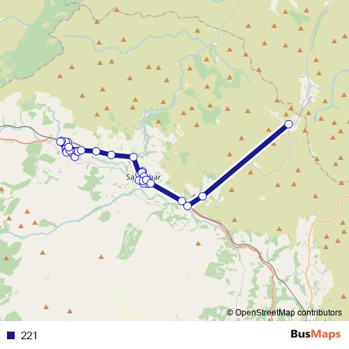 221 bus Line Map