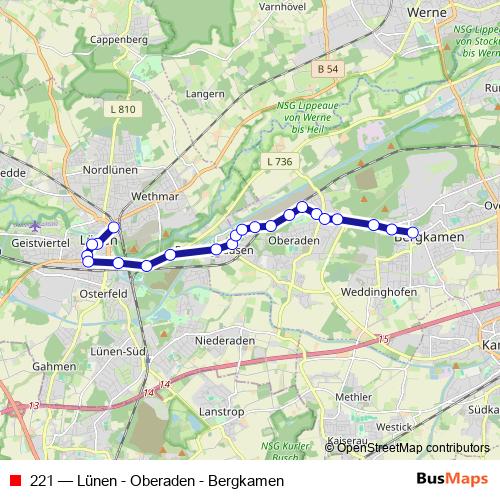 221 bus Line Map