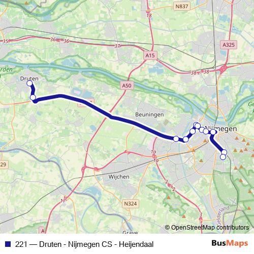221 bus Line Map