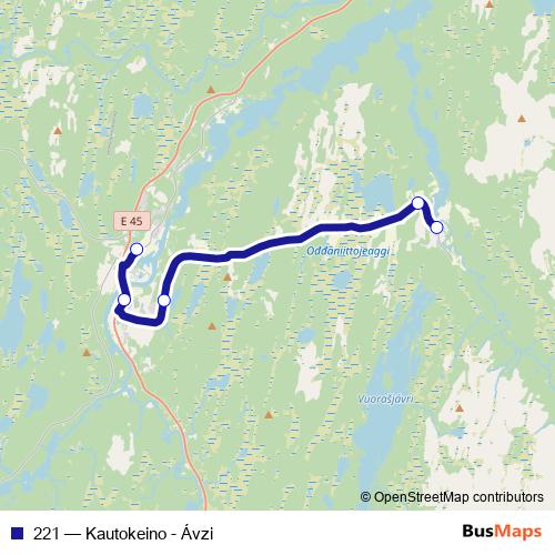 221 bus Line Map