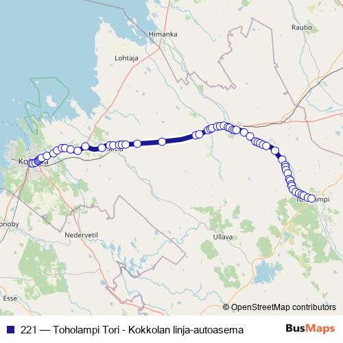 221 bus Line Map